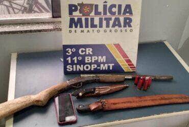 Polícia Militar prende dois homens por porte ilegal de armas de fogo e munições no interior de MT_6638f289380eb.jpeg